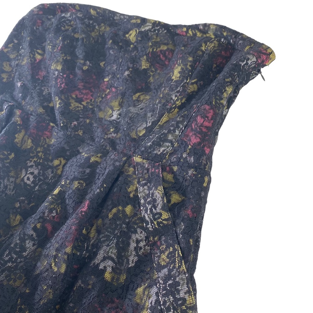 Free People Women's Mini Halter Dress Black Floral Lace Size 2 Lining  Party. - Picture 12 of 14